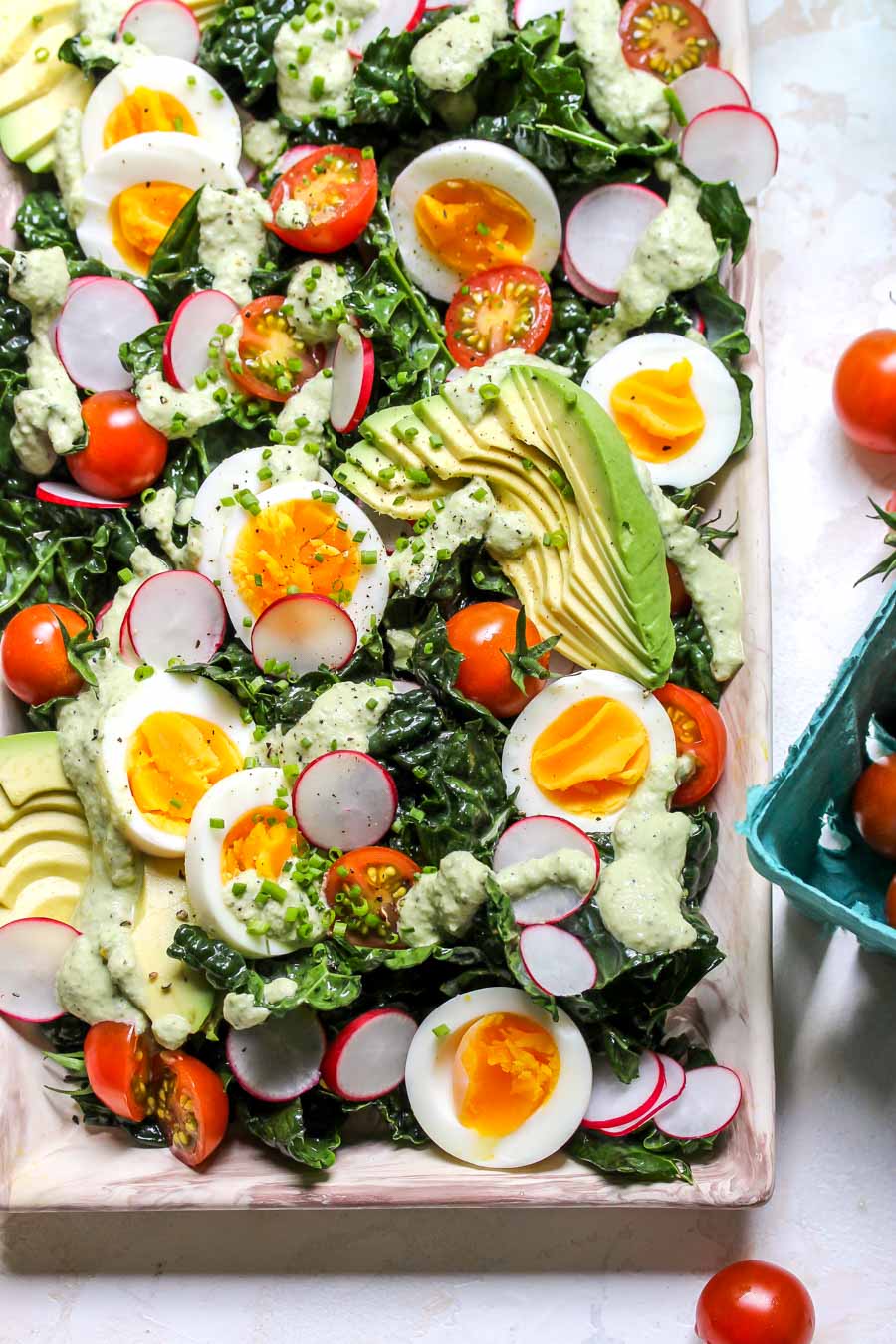 Kale Cobb with Cashew-Poblano Dressing