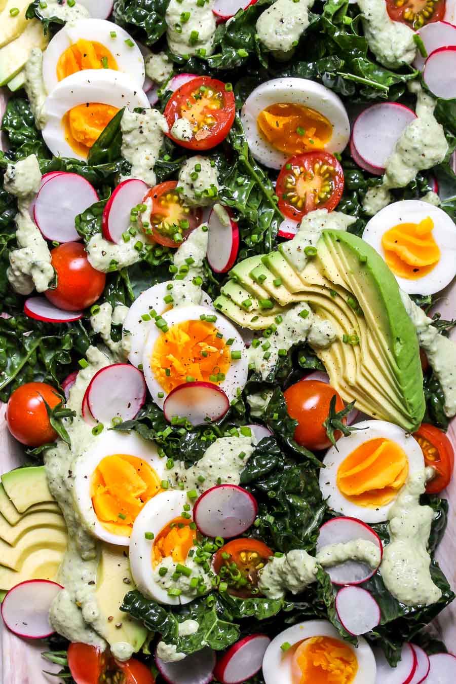 Kale Cobb with Cashew-Poblano Dressing