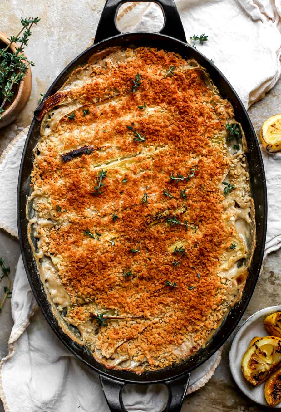 Spring Leek and Mushroom Gratin