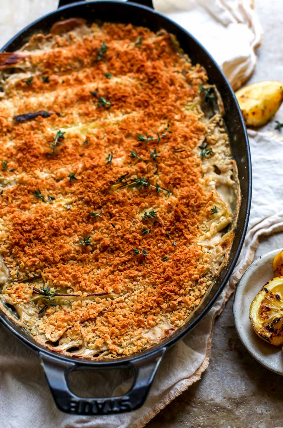 Spring Leek and Mushroom Gratin