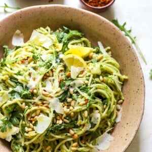 20 Minute Parslied Pea Pesto Pasta