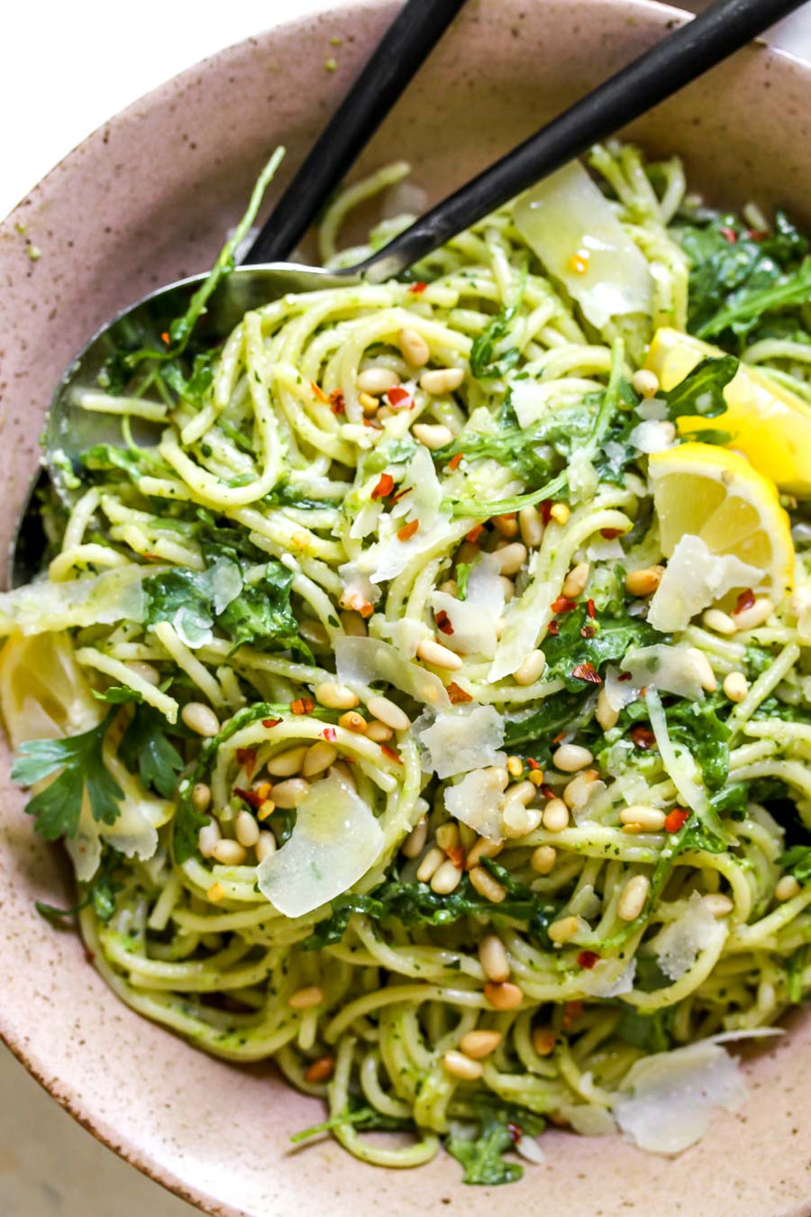 20 Minute Parslied Pea Pesto Pasta