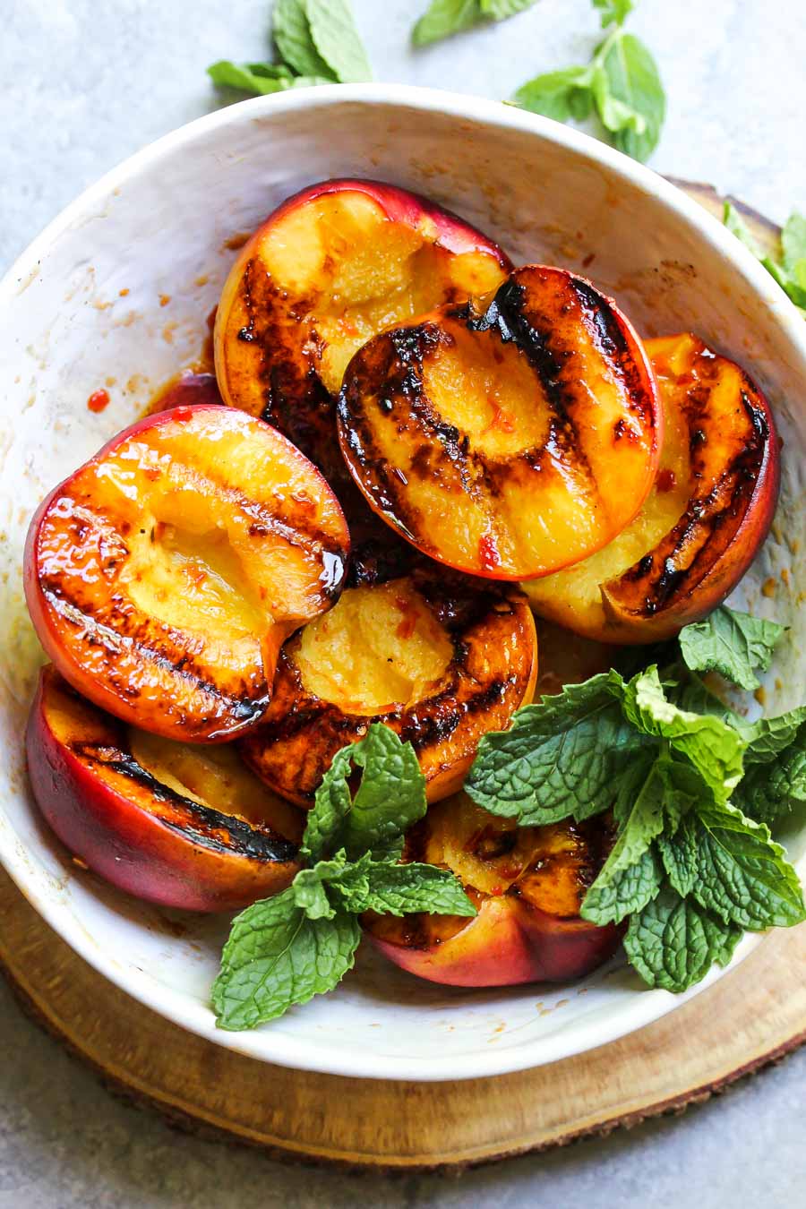 Honey-Harissa Grilled Peaches