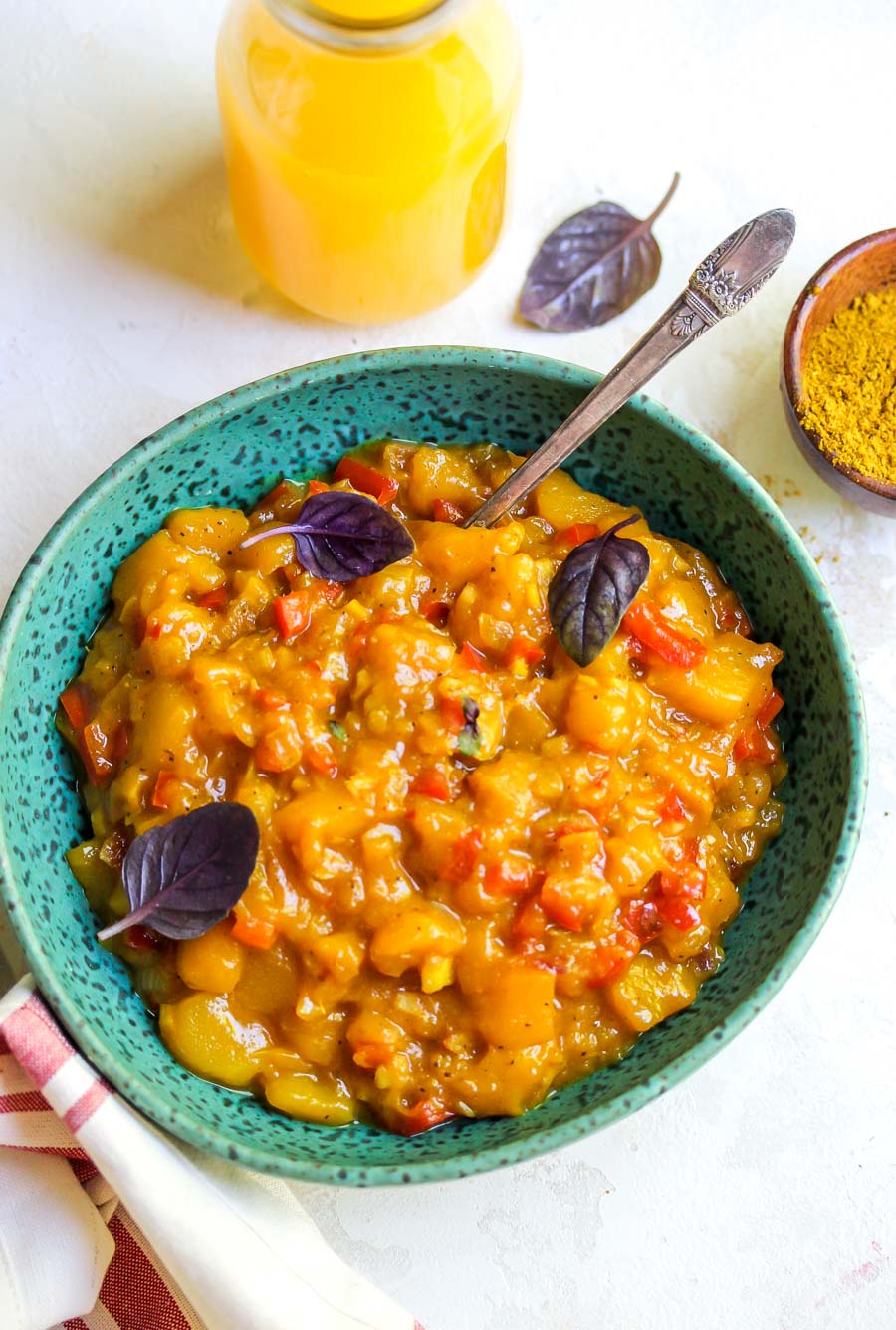 Mango Chutney in a teal bowl