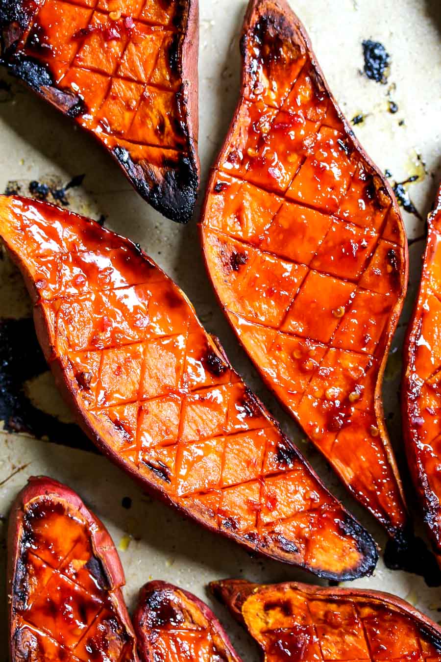 Chile-Glazed Roasted Sweet Potatoes