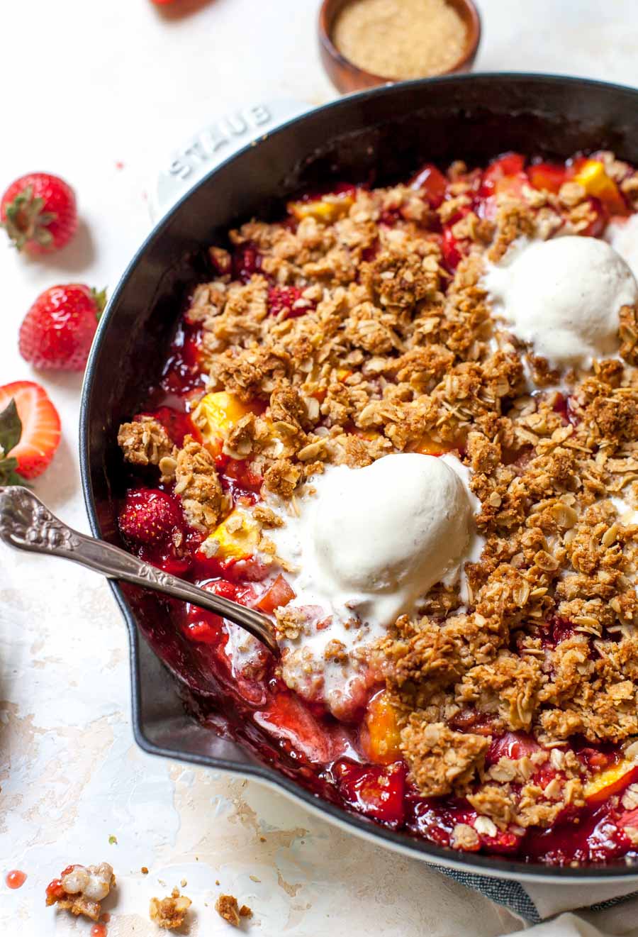 Strawberry-Nectarine Crisp with Ginger Streusel