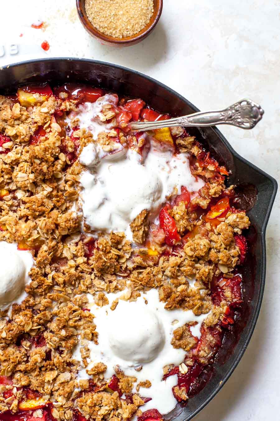 Strawberry-Nectarine Crumble with Ginger Streusel