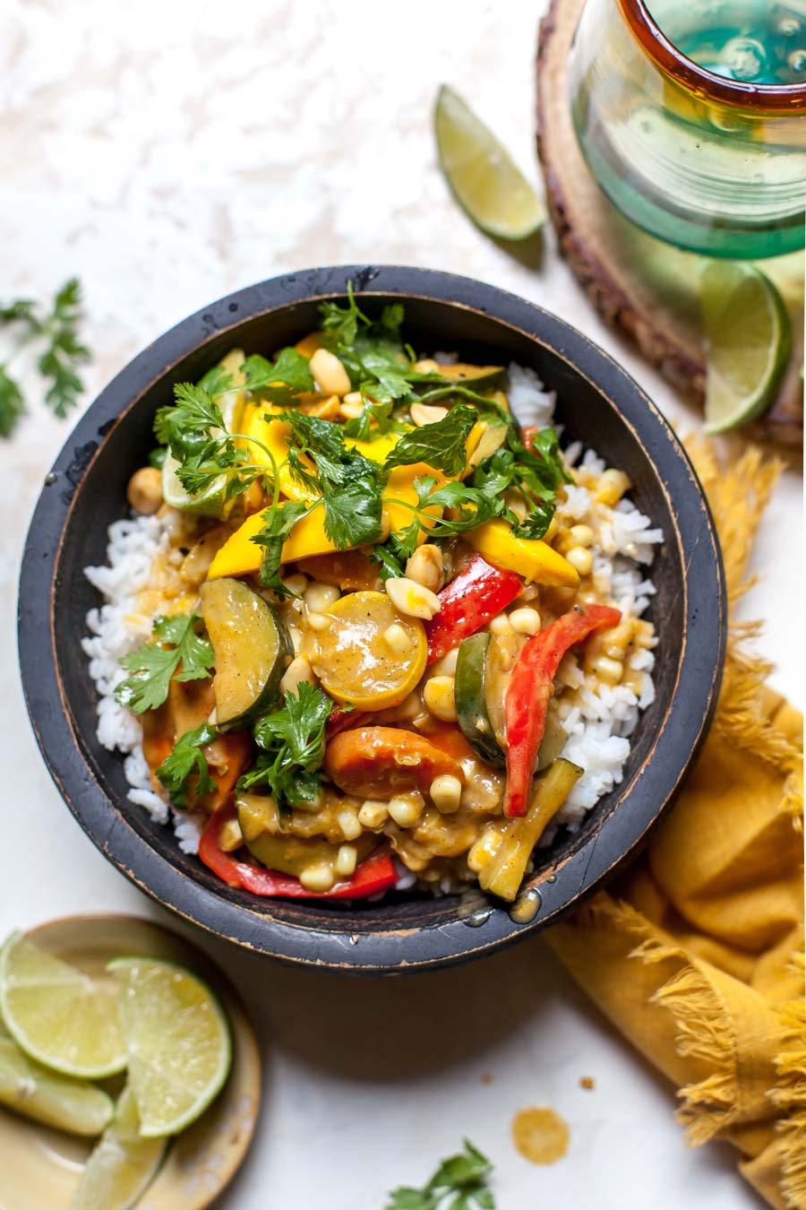 Vegetarian Curry with Mango Salad