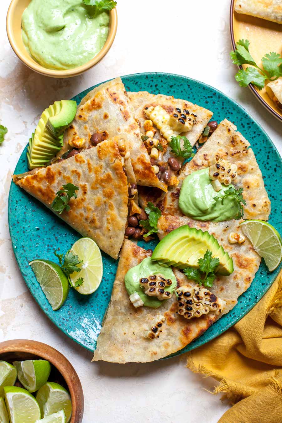 Mexican Street Corn and Black Bean Quesadillas