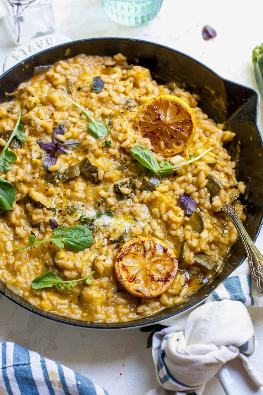 Summer Zucchini Risotto with Lemon Butter and Parmesan