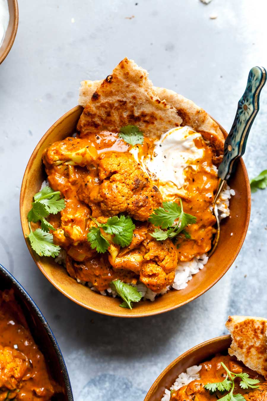 A vegetarian version of Butter Chicken made with cauliflower