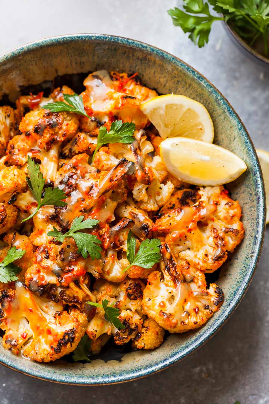 Harissa-Roasted Cauliflower Side Dish with Tahini