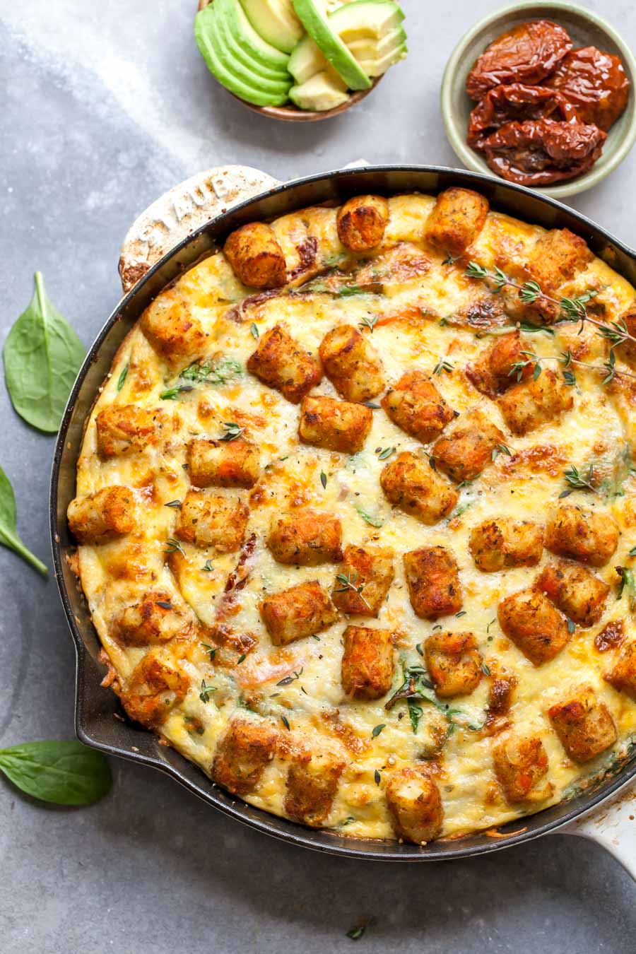 Cheesy Tuscan Frittata with Spinach, Sun-Dried Tomatoes, and Parmesan