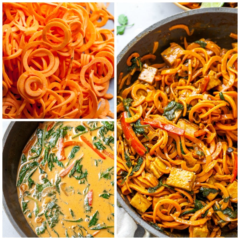 Spiralized Sweet Potato Noodles (How to Cook)