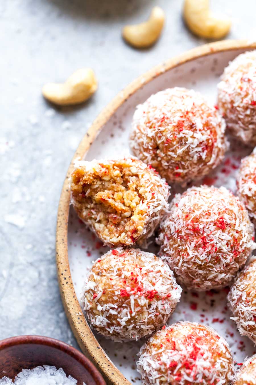 Strawberries and Cream Energy Bites (Paleo, Vegan, Kid-Friendly)
