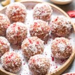 Strawberries and Cream Energy Balls Rolled in Coconut (Vegan, Paleo, and Refined Sugar-Free)