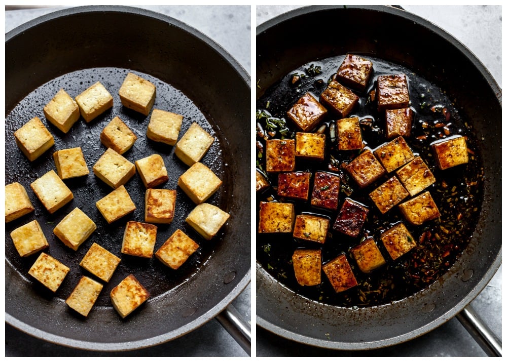 Step-by-step tutorial on how to make tofu with balsamic marinade