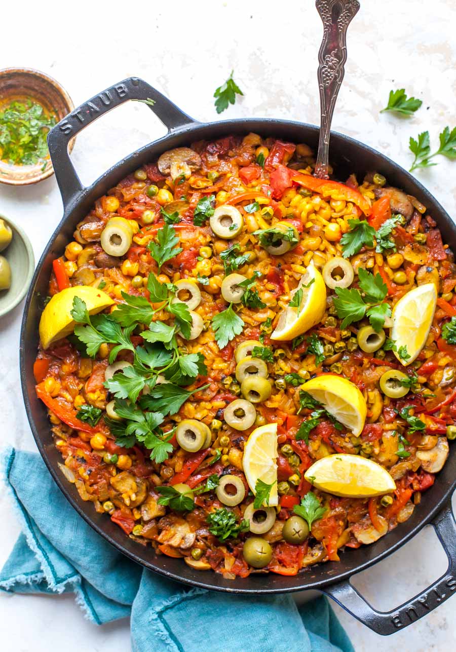 Vegetable Paella with Parsley Oil