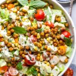 Chickpea salad in a bowl