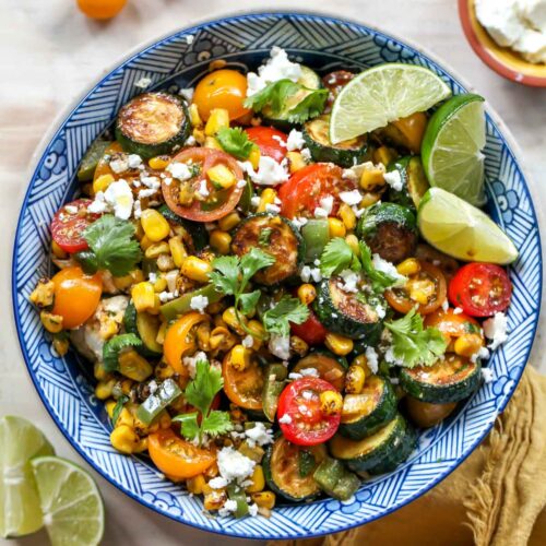 Zucchini and Corn Salad with chili-lime vinaigrette