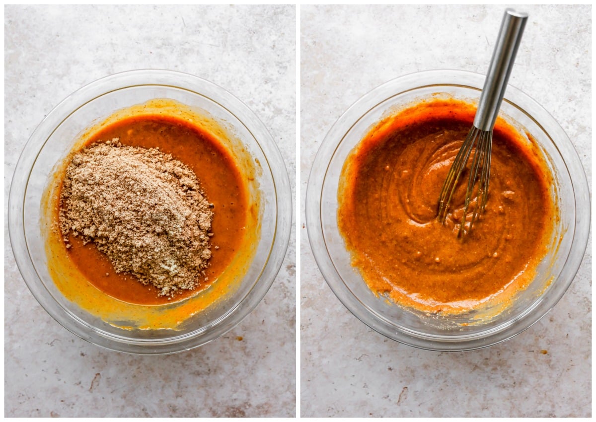 Almond flour mixture being wet ingredients.