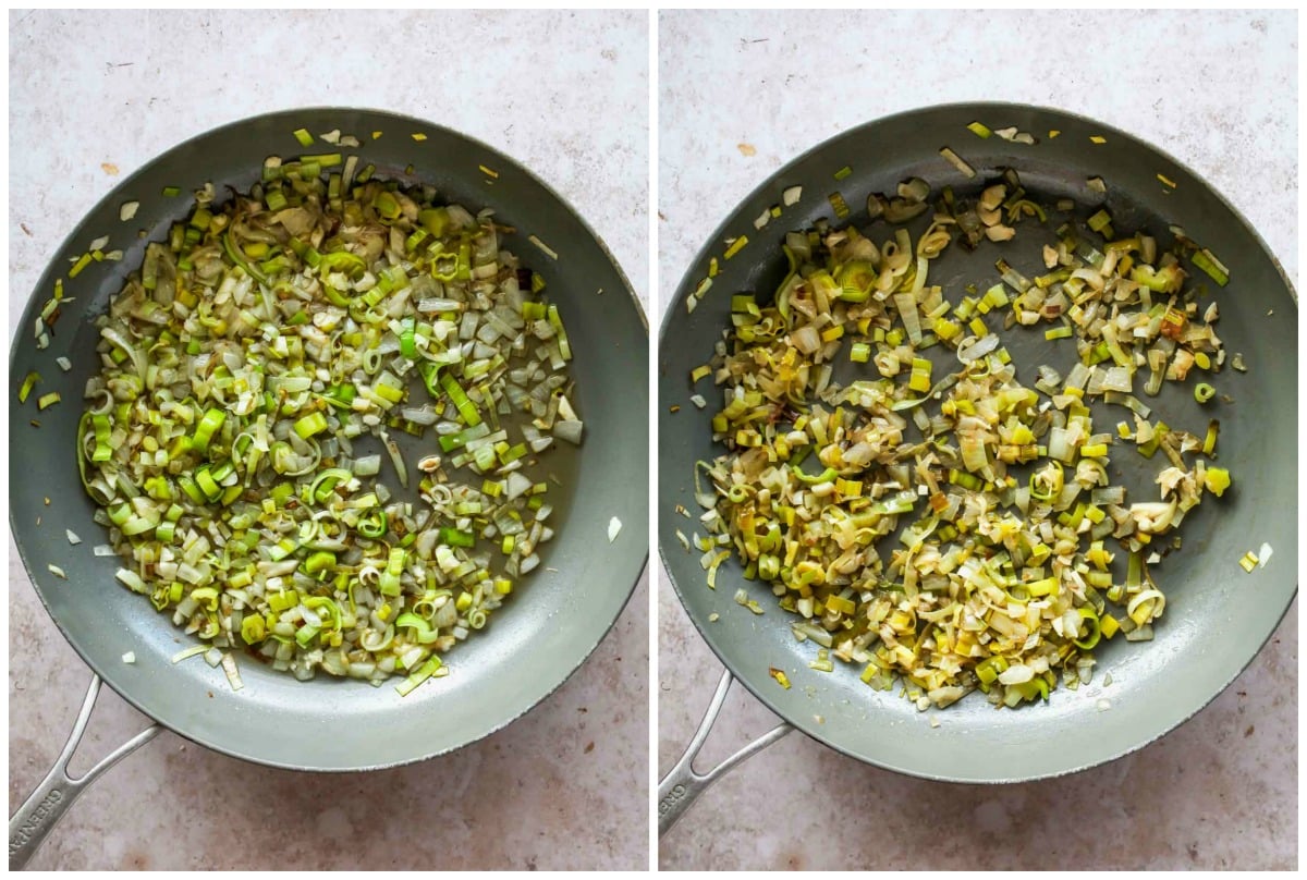 White wine being poured into pan to deglaze it