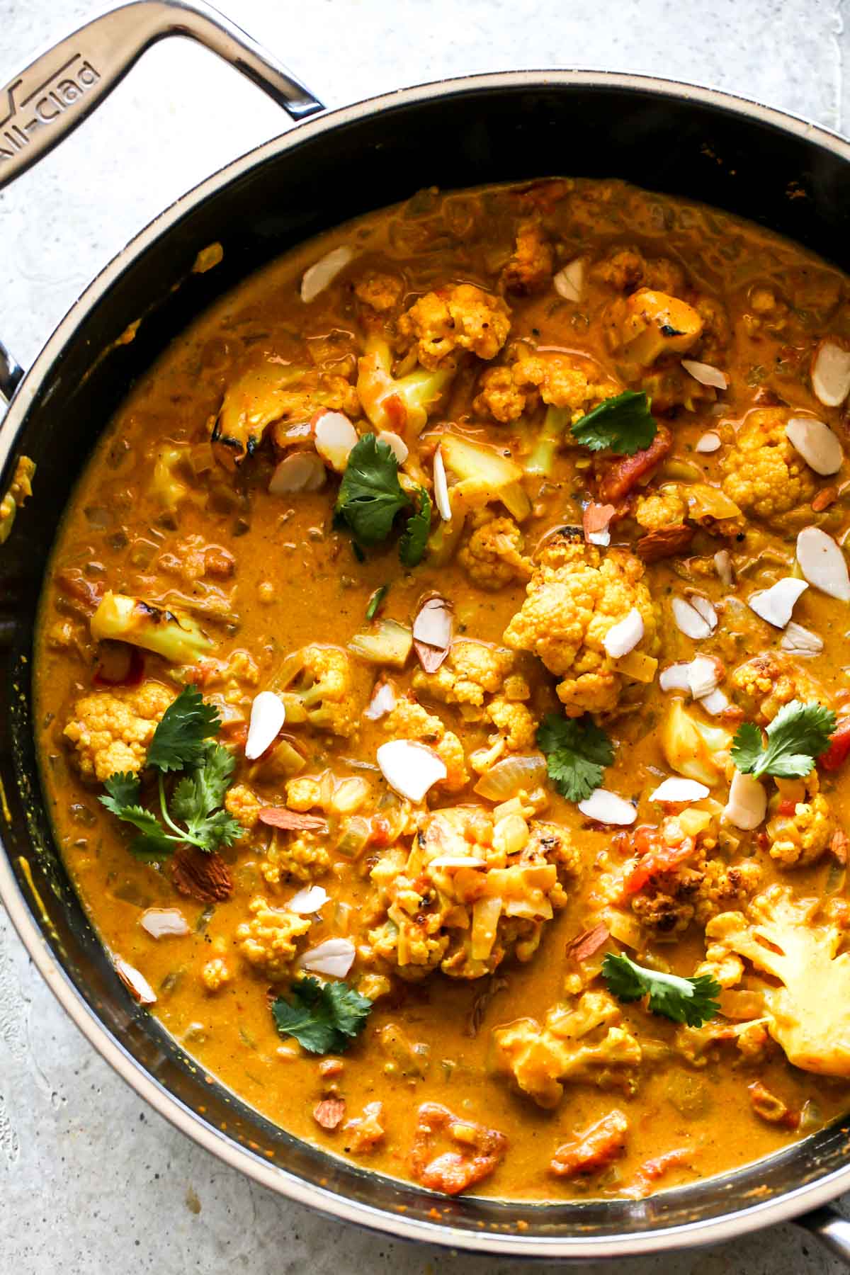 Creamy korma sauce with yogurt stirred in