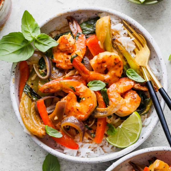 Easy Coconut Curry Shrimp with Basil