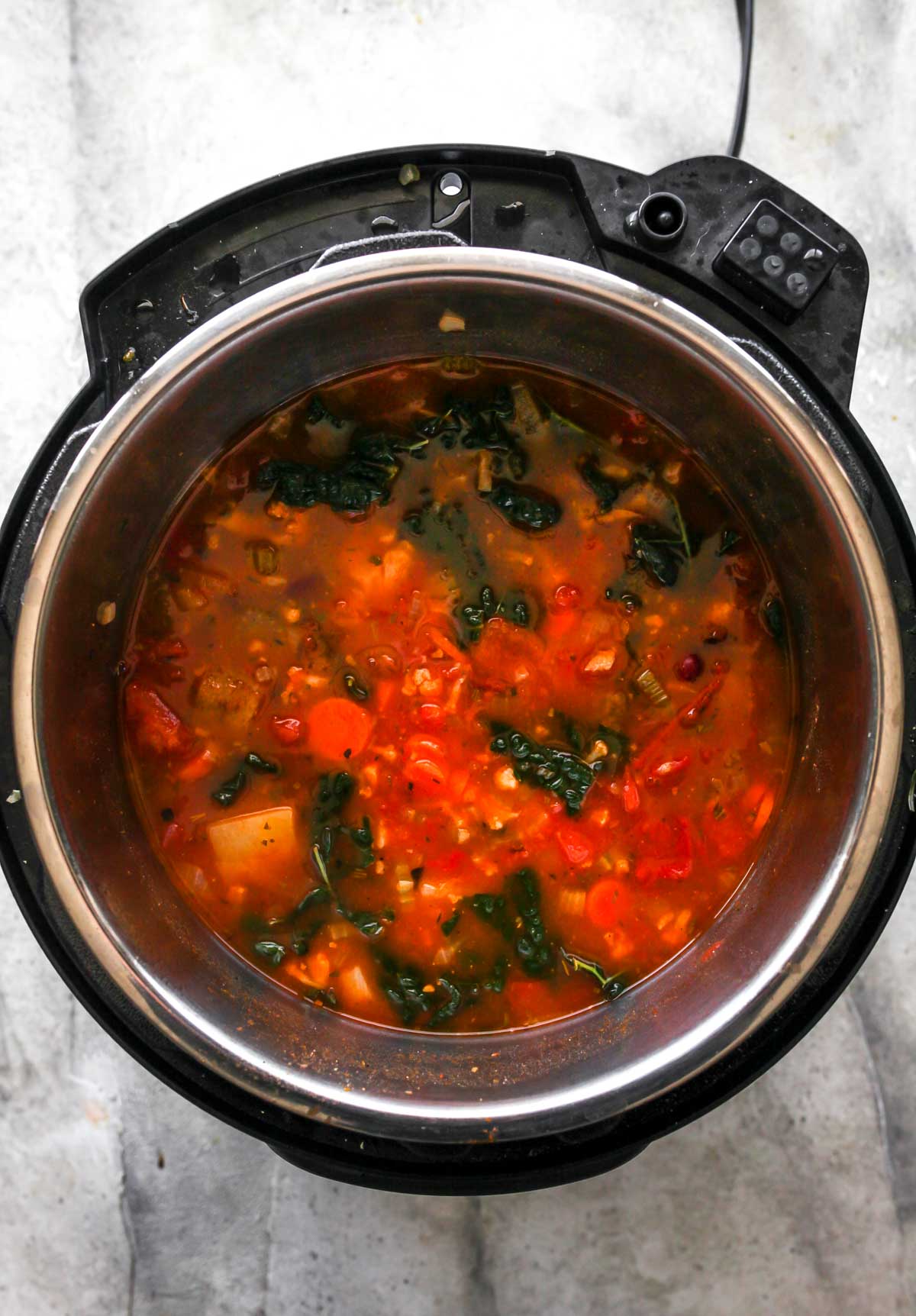 Vegetable Soup being pressure cooked