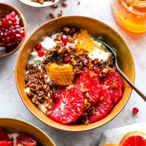 Protein Granola Breakfast Bowls with Yogurt, Citrus, and Honey