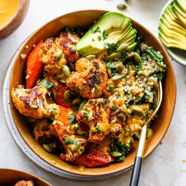 Roasted Veggie Buddha Bowl with Golden Tahini Sauce