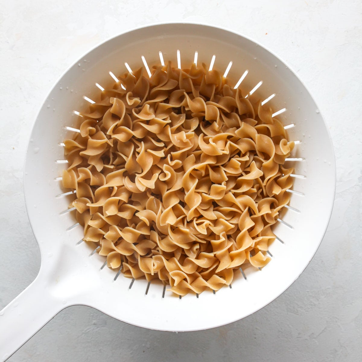Whole wheat egg noodles cooked until al dente