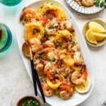 Shrimp Scampi Spaghetti Squash with parsley and lemon