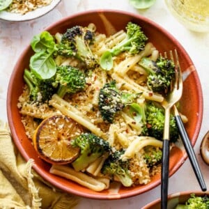 Lemon Butter Broccoli Pasta with Basil Breadcrumbs
