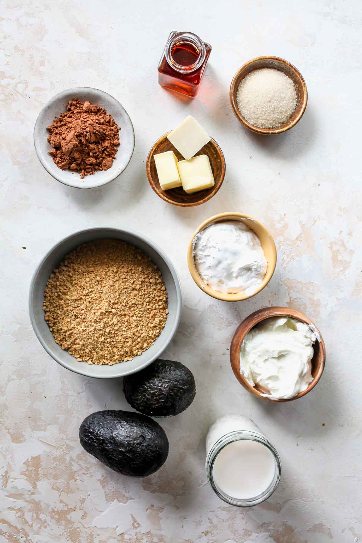 Recipe ingredients on a white board with blue labels