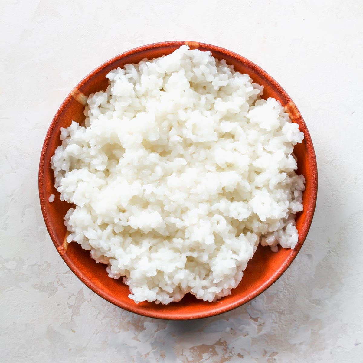 Short-grain sushi rice in a bowl