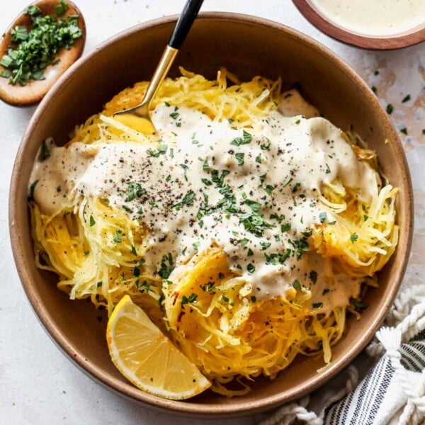 Spaghetti Squash Alfredo (Vegan)