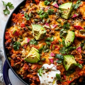 Skillet Poblano and Pumpkin Enchiladas