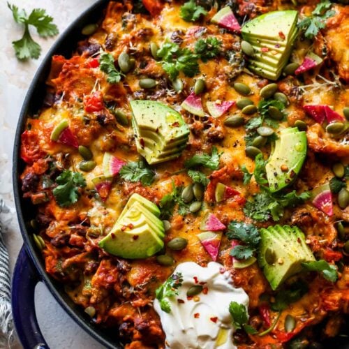 Skillet Poblano and Pumpkin Enchiladas