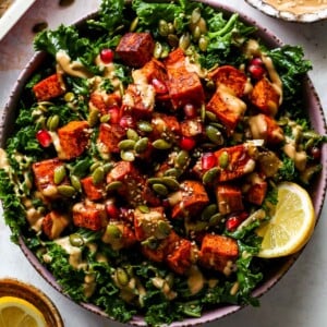 Roasted Sweet Potato Kale Salad