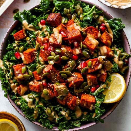 Roasted Sweet Potato Kale Salad