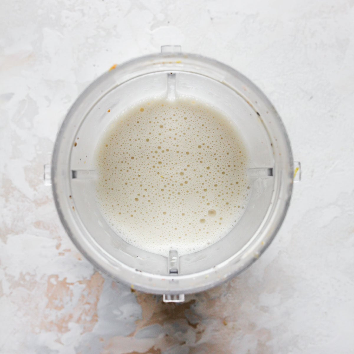 Goat cheese being blended in a Nutribullet