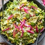 Mexican Brussels Sprouts Salad with Tomatillo Dressing