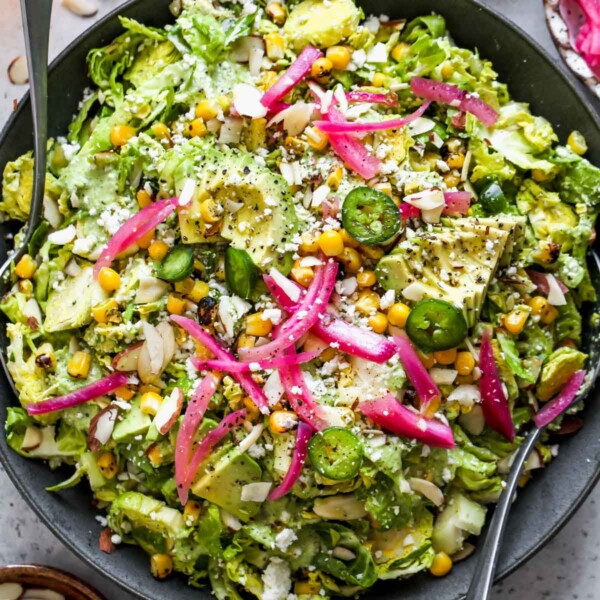 Mexican Brussels Sprouts Salad with Tomatillo Dressing