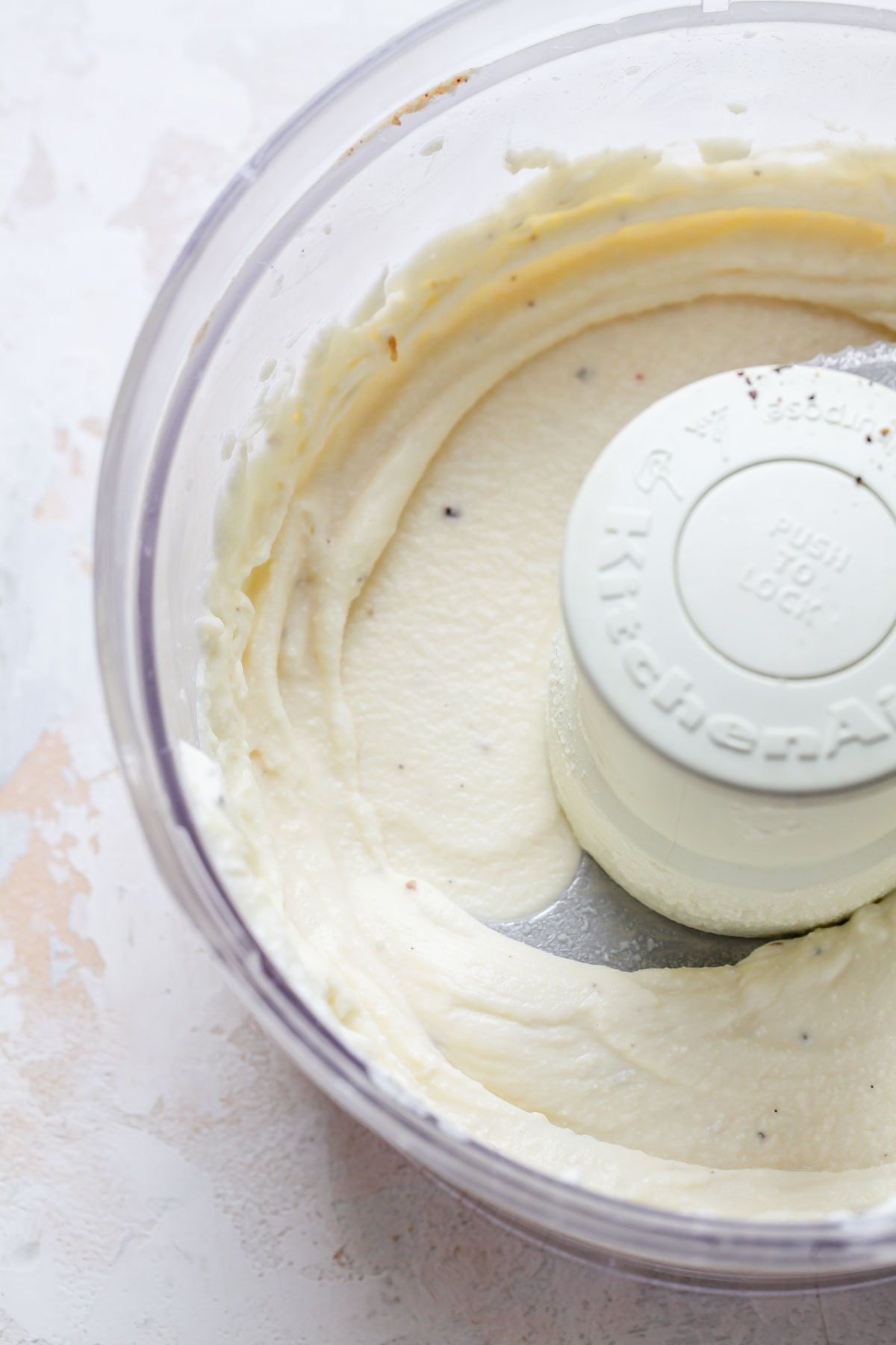 Whipped ricotta in a food processor