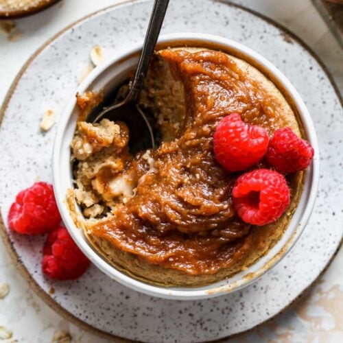 Peanut Butter Cookie Baked Oatmeal for One