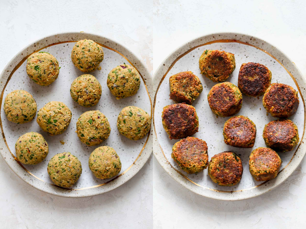 Falafel made with canned chickpeas on a plate