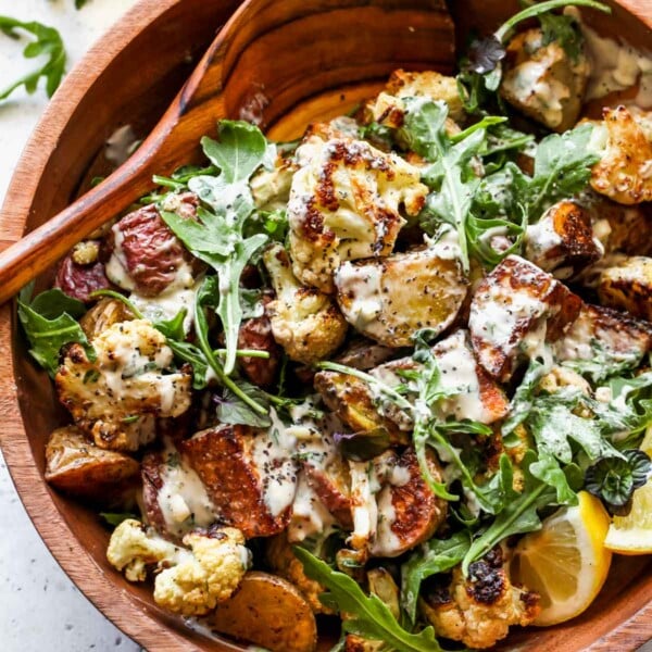 Roasted Cauliflower and Potato Salad with Tarragon-Tahini Dressing