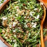 Arugula Goat Cheese Salad with Farro and Honey Mustard