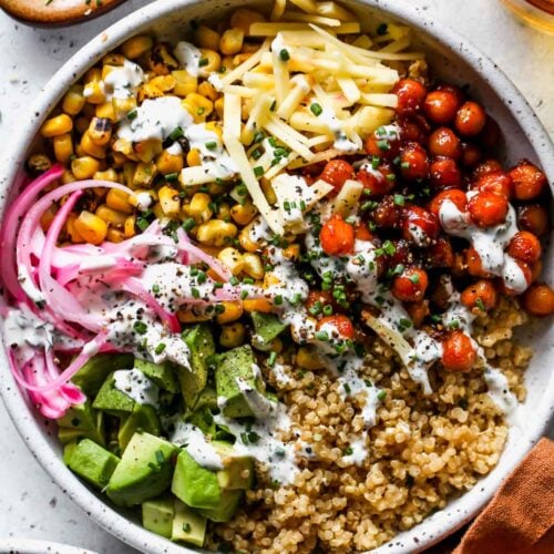 BBQ Ranch Chickpea Quinoa Bowls